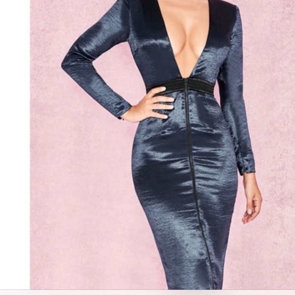 House of CB Dresses & Skirts - House of cb teal satin dress brand new